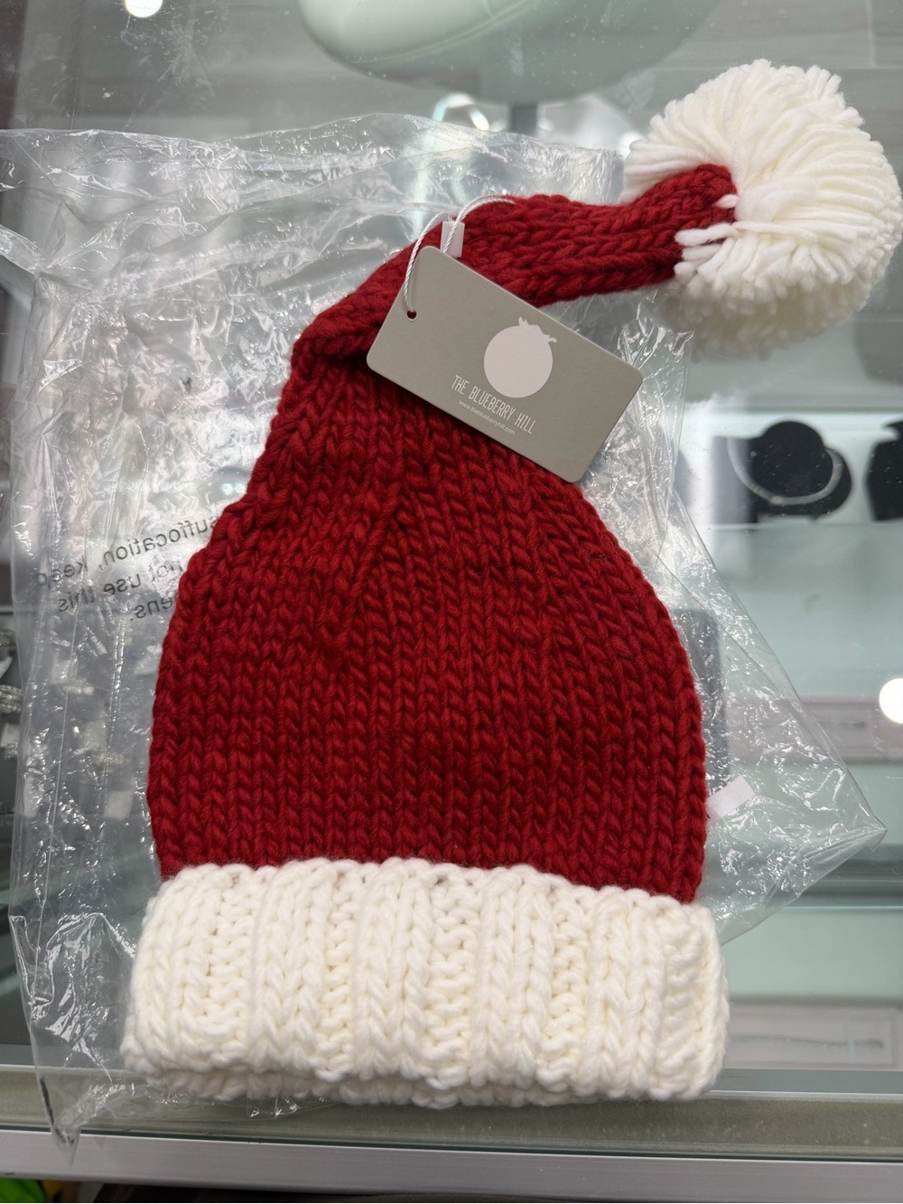 Cozy Red & White Pom Knit Hat for Kids
